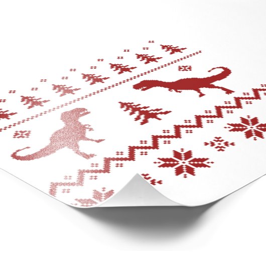 Oegly T-Rex Dinosaur kerstkeuter Foto Afdruk (Hoek)