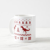 Oegly T-Rex Dinosaur kerstkeuter Koffiemok (Voorkant links)