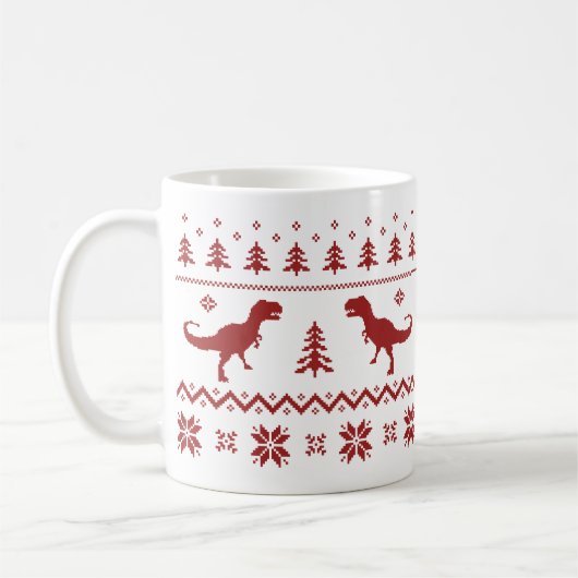 Oegly T-Rex Dinosaur kerstkeuter Koffiemok (Links)