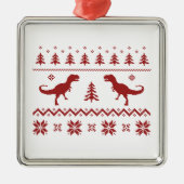 Oegly T-Rex Dinosaur kerstkeuter Metalen Ornament (Voorkant)