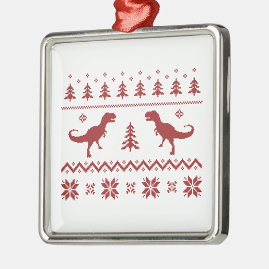 Oegly T-Rex Dinosaur kerstkeuter Metalen Ornament (Links)