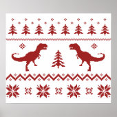 Oegly T-Rex Dinosaur kerstkeuter Poster (Voorkant)