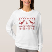 Oegly T-Rex Dinosaur kerstkeuter T-shirt (Voorkant)