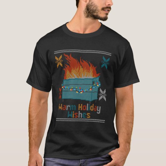 Oegly Warm Wishes Dumpster Fire T-shirt (Voorkant)