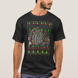Oegly Xmas Sweater Style Lighting Porcupine Christ T-shirt