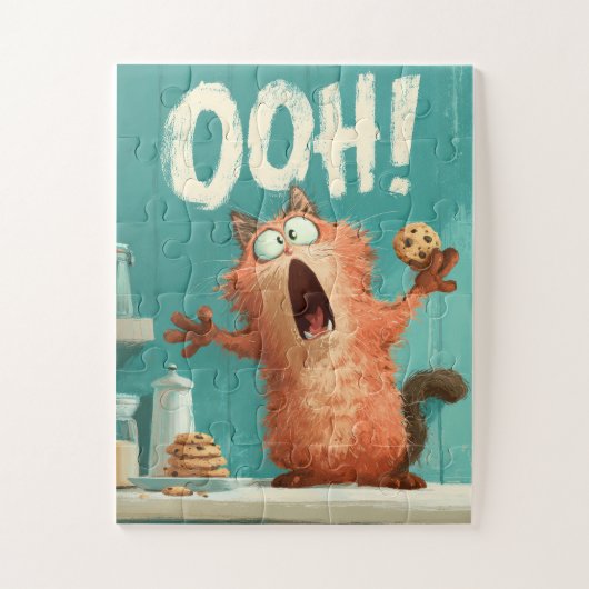 OEH! Cookie Cat – Grappige Cartoon Puzzel (Verticaal)