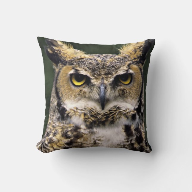 Oehoe (Bubo virginianus), volledig lichaam Kussen (Voorkant)