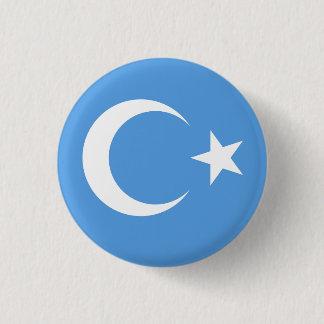 Oeigoer/Oost-Turkestan Vlag Ronde Button 3,2 Cm