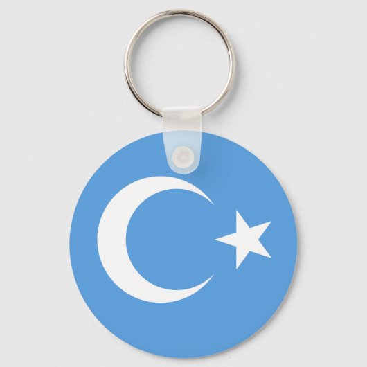 Oeigoer/Oost-Turkestan Vlag Sleutelhanger (Voorkant)