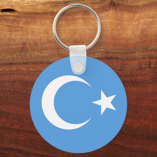 Oeigoer/Oost-Turkestan Vlag Sleutelhanger (Voorkant)