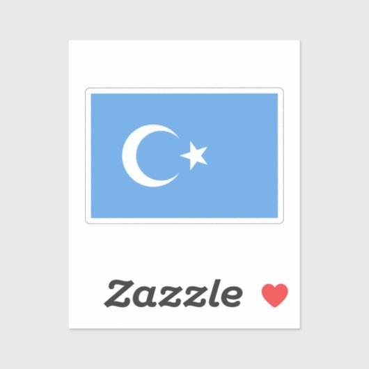 Oeigoer/Oost-Turkestan Vlag Sticker (Vel)