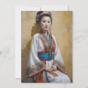 Oeigoerse Chinese vrouw A Feestdagenkaart