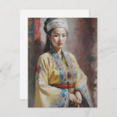 Oeigoerse Chinese vrouw K Feestdagenkaart (Voorkant / Achterkant)