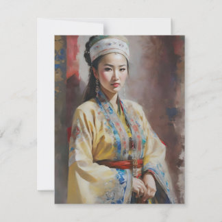 Oeigoerse Chinese vrouw K Feestdagenkaart