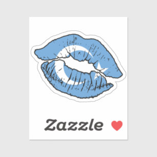 Oeigoerse lippenstift liefde vlag sticker