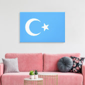 Oeigoerse vlag van Oost-Turkistan (Oeigoer) Canvas Afdruk (Insitu (Woonkamer))