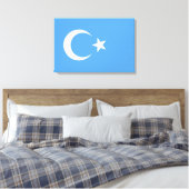 Oeigoerse vlag van Oost-Turkistan (Oeigoer) Canvas Afdruk (Insitu (Slaapkamer))