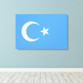 Oeigoerse vlag van Oost-Turkistan (Oeigoer) Canvas Afdruk (Insitu (Houten vloer))