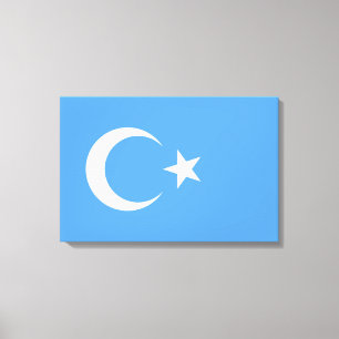 Oeigoerse vlag van Oost-Turkistan (Oeigoer) Canvas Afdruk