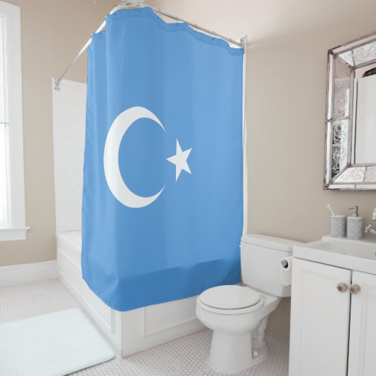 Oeigoerse vlag van Oost-Turkistan (Oeigoer) Douchegordijn (In situ)