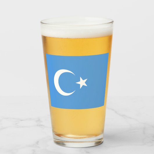 Oeigoerse vlag van Oost-Turkistan (Oeigoer) Glas (Voorkant gevuld)