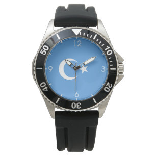Oeigoerse vlag van Oost-Turkistan (Oeigoer) Horloge