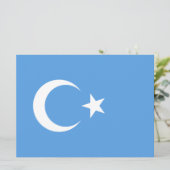 Oeigoerse vlag van Oost-Turkistan (Oeigoer) Kaart (Staand voorkant)