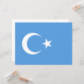 Oeigoerse vlag van Oost-Turkistan (Oeigoer) Kaart (Voorkant / Achterkant in situ)