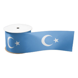 Oeigoerse vlag van Oost-Turkistan (Oeigoer) Satijnen Lint