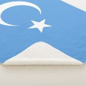 Oeigoerse vlag van Oost-Turkistan (Oeigoer) Sherpa Deken (3/4)