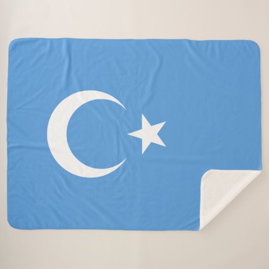 Oeigoerse vlag van Oost-Turkistan (Oeigoer) Sherpa Deken (Voorkant (horizontaal))