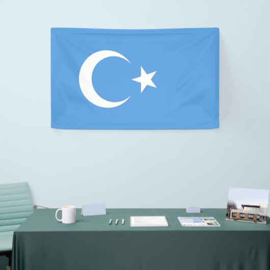 Oeigoerse vlag van Oost-Turkistan (Oeigoer) Spandoek (Beurs)