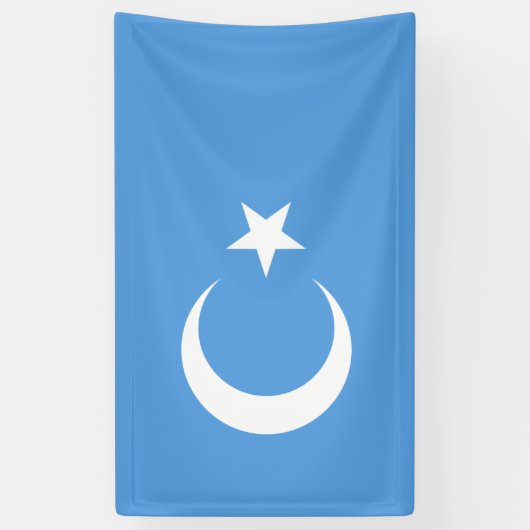 Oeigoerse vlag van Oost-Turkistan (Oeigoer) Spandoek (Verticaal)