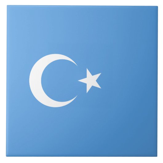 Oeigoerse vlag van Oost-Turkistan (Oeigoer) Tegeltje (Voorkant)