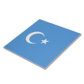 Oeigoerse vlag van Oost-Turkistan (Oeigoer) Tegeltje (Zijkant)