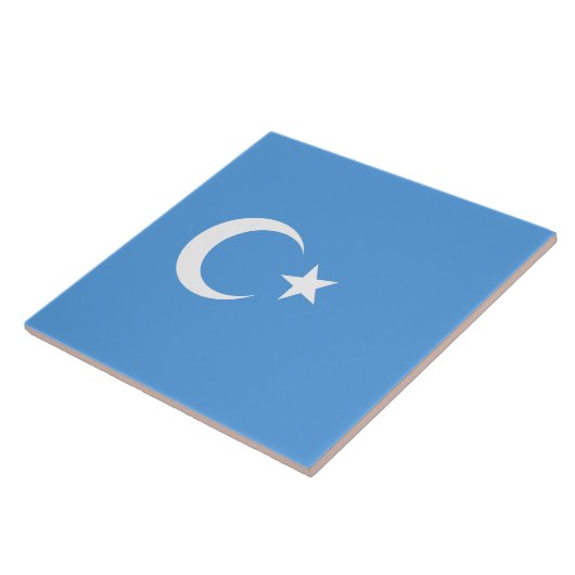 Oeigoerse vlag van Oost-Turkistan (Oeigoer) Tegeltje (Zijkant)