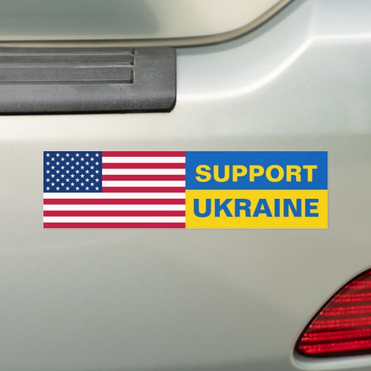 Oekraïens Amerikaans vlaggestalte Bumpersticker (Op auto)