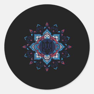 Oekraïens-Amerikaanse vintage Tryzub steun Oekrain Ronde Sticker