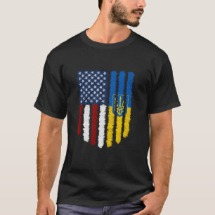 Oekraïens-Amerikaanse vlag Oekraïne VS Amerika lan T-shirt