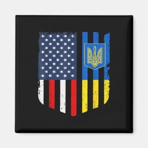 Oekraïens-Amerikaanse vlag Oekraïne VS Amerika Sch Magneet