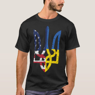 Oekraïens-Amerikaanse vlag symbool liefde steun on T-shirt