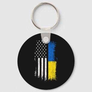 Oekraïens-Amerikaanse Vlag T-shirt - Trots Oekrain Sleutelhanger