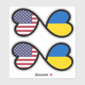 Oekraïens-Amerikaanse vlaggen met ingewanden, Oekr Sticker (Vel)