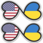 Oekraïens-Amerikaanse vlaggen met ingewanden, Oekr Sticker (Voorkant)