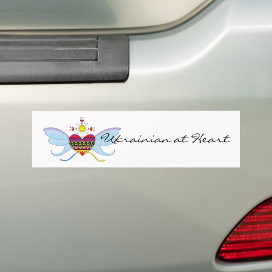 Oekraïens bij hart bumpersticker (Op auto)