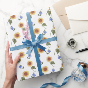 Oekraïens blauw/geel bloemmotief. Oekraïne Cadeaupapier