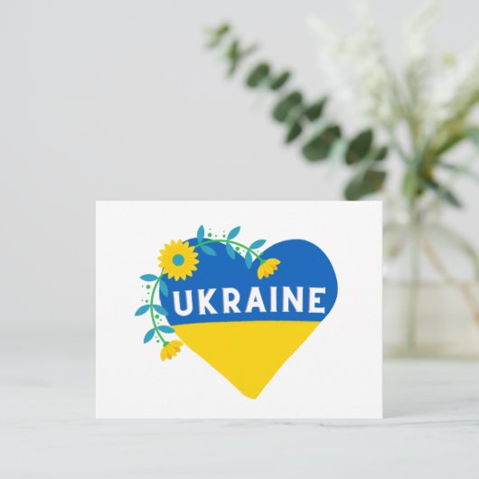 Oekraïens bloemhart briefkaart (Staand voorkant)