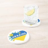 Oekraïens bloemhart zandsteen onderzetter (Zijkant)