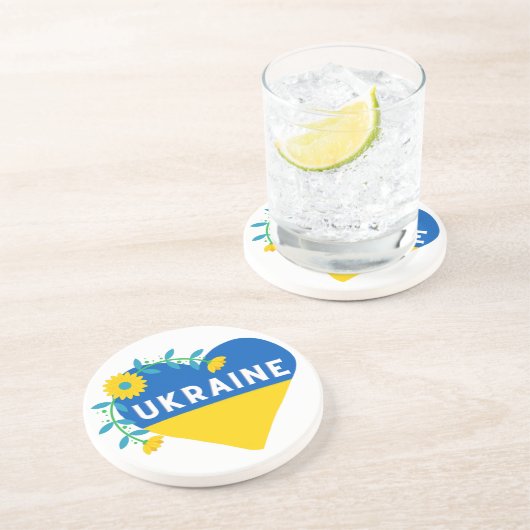 Oekraïens bloemhart zandsteen onderzetter (Zijkant)