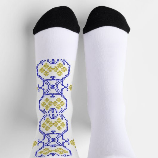 Oekraïens borduurwerk in de kleuren van de Oekraïe Sokken (Top)